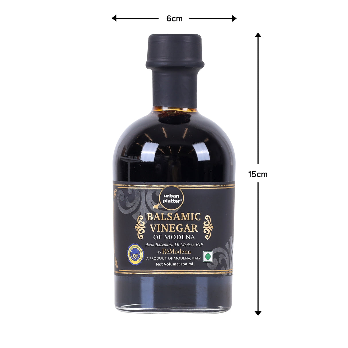 Urban Platter Italian Balsamic Vinegar of Modena, 250ml / 8.8oz [Aceto Balsamico Tradizionale di Modena DOP, Aged for 3 years, Intense Grape Must Vinegar]