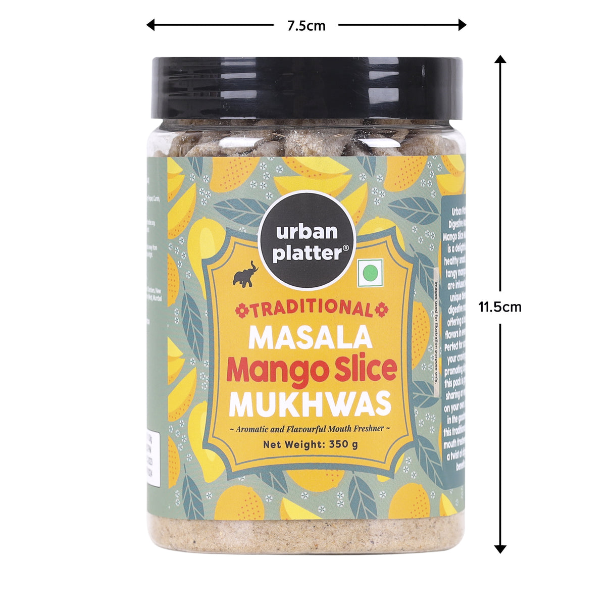 Urban Platter Digestive Masala Mango Slice Mukhwas, 350g / 12.3oz [Mouth Freshener, After-Meal Snack]