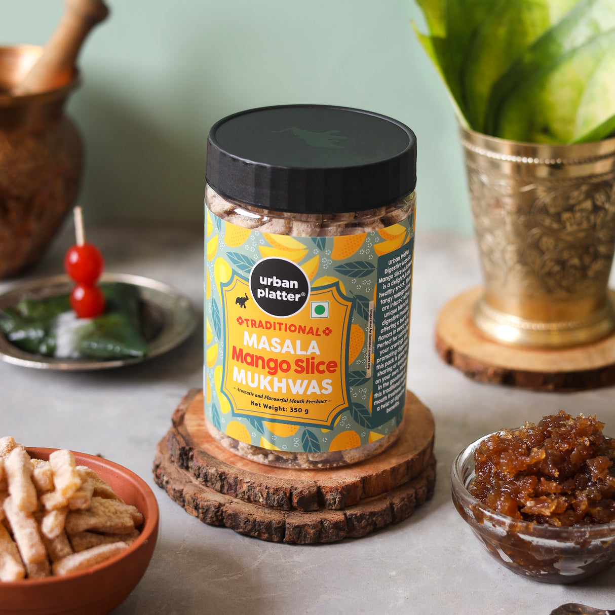 Urban Platter Digestive Masala Mango Slice Mukhwas, 350g (Mouth Freshener, After-Meal Snack)
