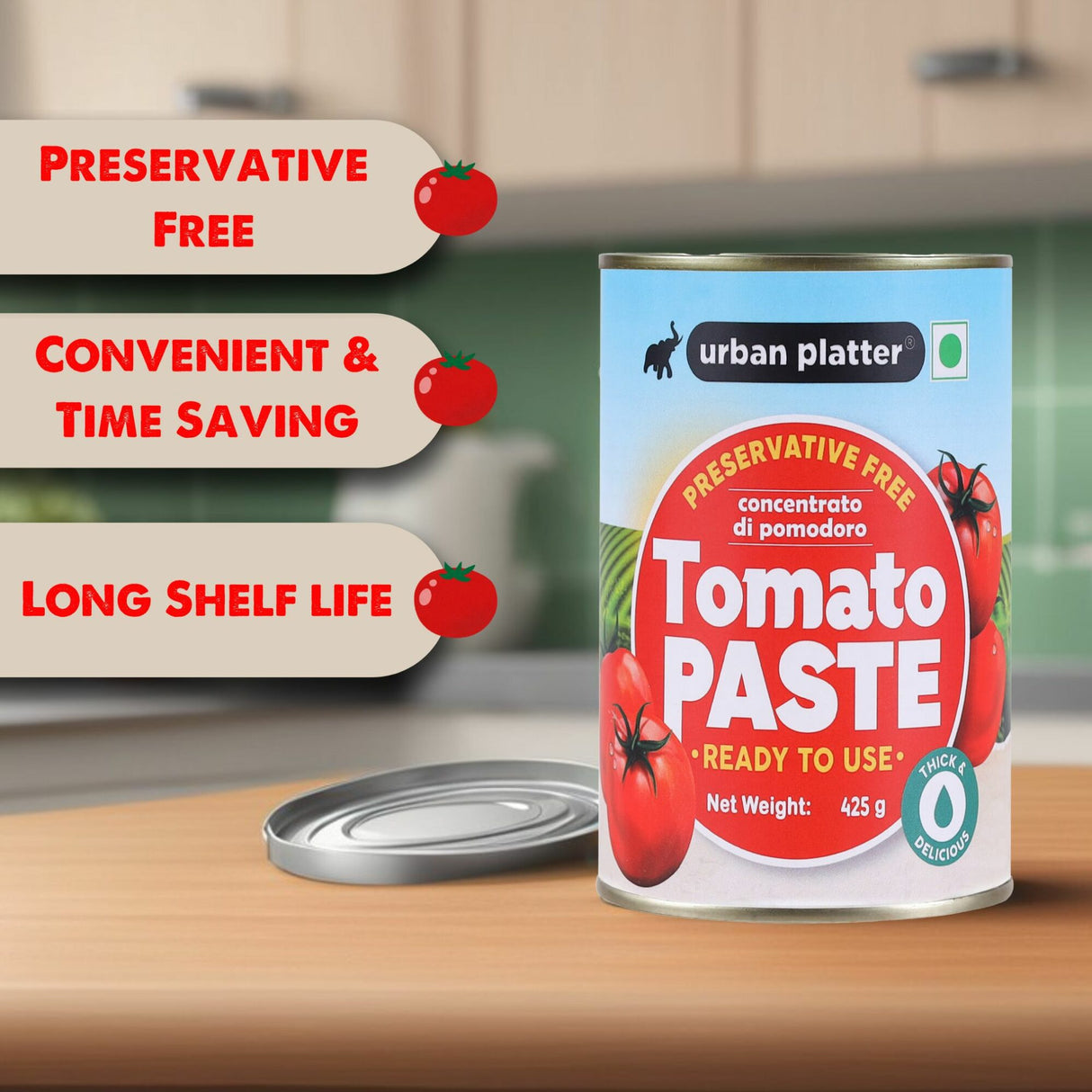 Urban Platter Tomato Paste Can, 425g [Pate de Tomate]