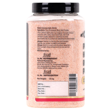 Urban Platter Pink Himalayan Rock Salt Powder, 1.5kg (Mineral-Rich Salt | Unrefined & Pure | Sendha Namak | Non-Iodised | Optically Sorted)