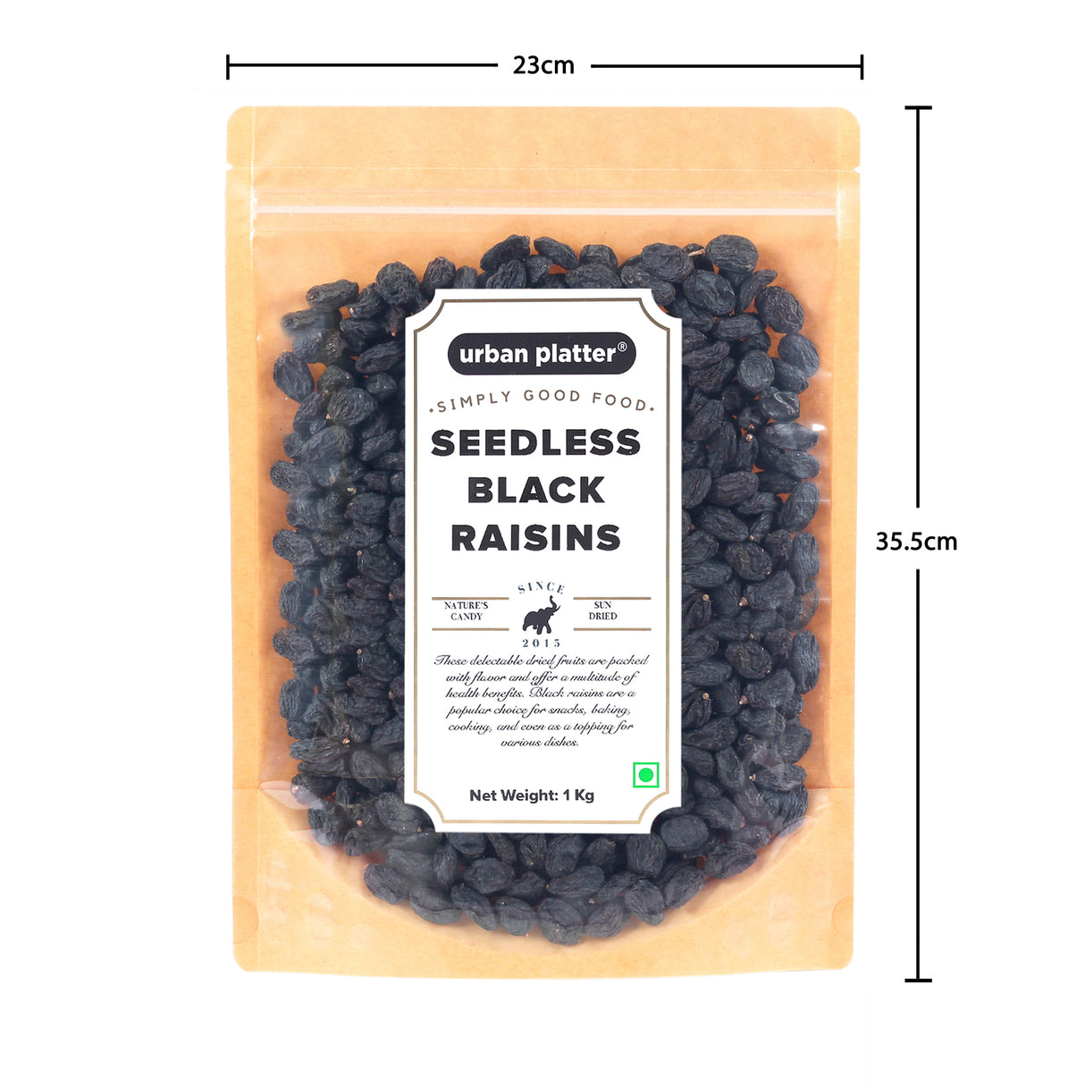 Urban Platter Seedless Black Afghan Raisins, 1Kg