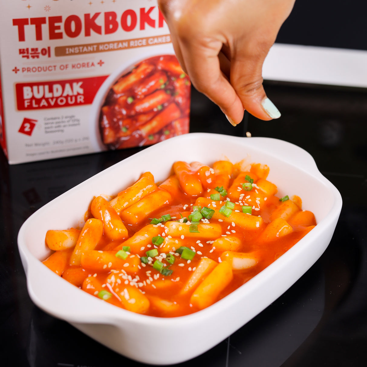 Urban Platter Instant Tteokbokki - Buldak, 240g (With Seasoning Premix |  Spicy Snack | Soft and Chewy Rice Cakes | Korean Street Delicacy)