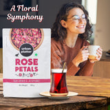 Urban Platter Sun Dried Rose Petals, 100g (100% Edible, Sun-Dried | Gulab Patti | Dried Rose Petals | Use in Tea, Baking, Making Rose Water, Crafting)