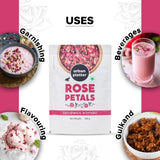 Urban Platter Sun Dried Rose Petals, 100g (100% Edible, Sun-Dried | Gulab Patti | Dried Rose Petals | Use in Tea, Baking, Making Rose Water, Crafting)