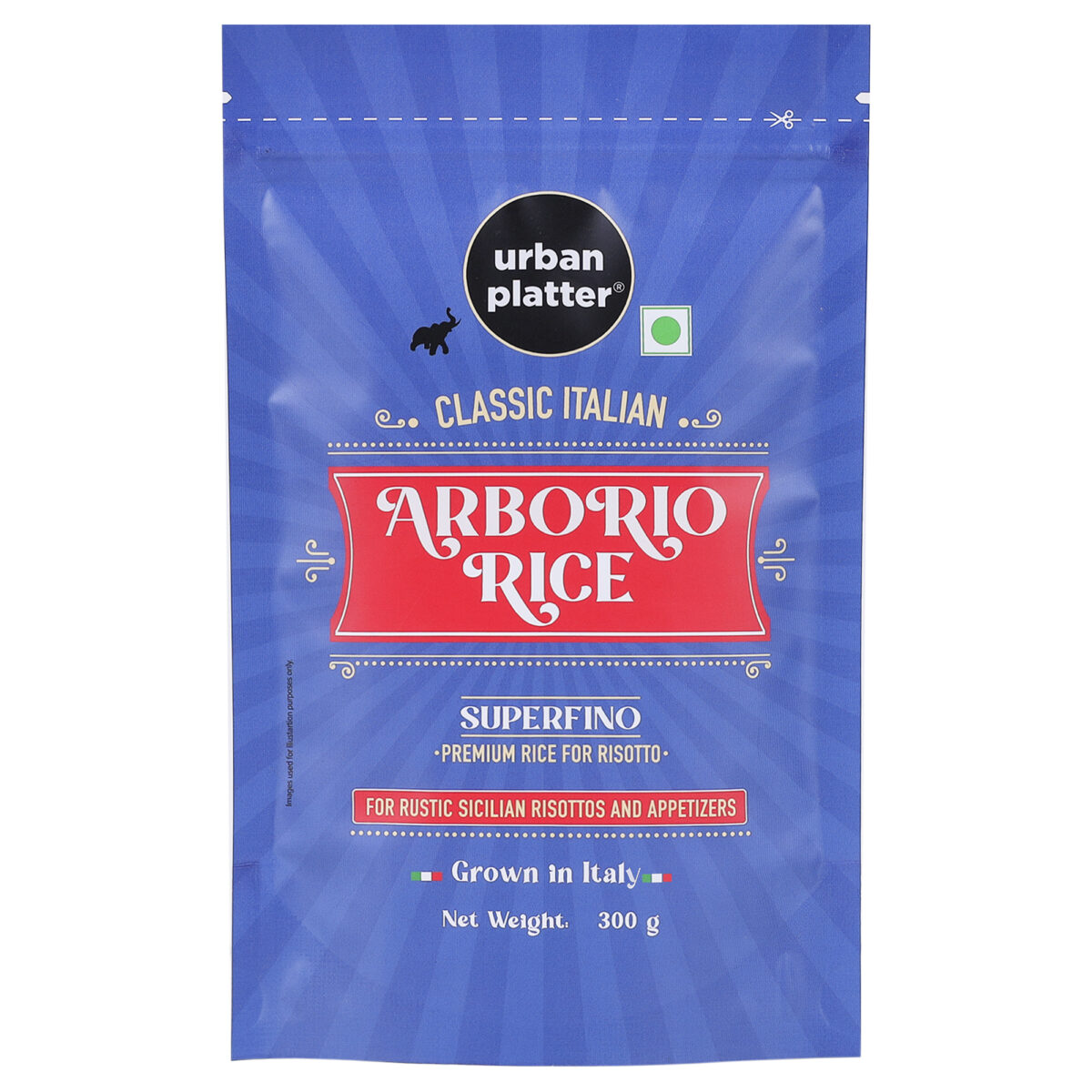 Urban Platter Classic Italian Arborio Rice, 300g (Risotto Rice | Short Grain Rice | Starchy and Chewy)