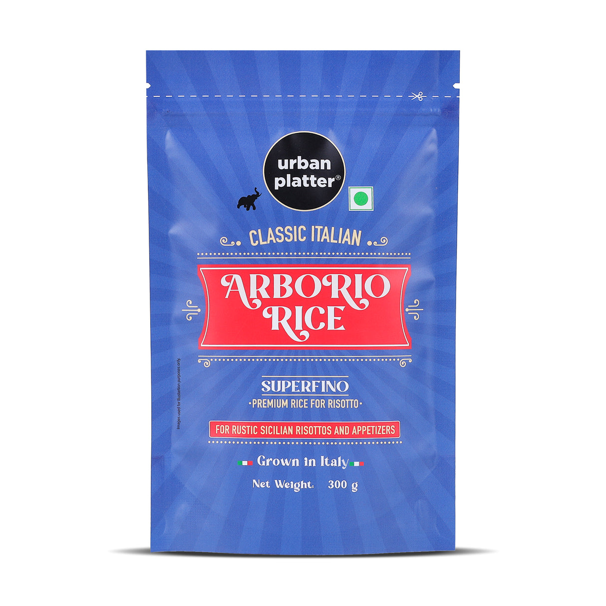 Urban Platter Classic Italian Arborio Rice, 300g (Risotto Rice | Short Grain Rice | Starchy and Chewy)