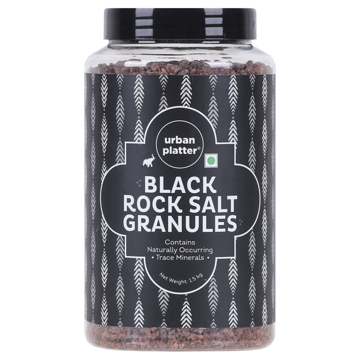 Urban Platter Black Rock Salt Granules, 1.5 kg (Kala Namak | Black Salt Crystals | Additive Free)