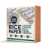 Urban Platter Square Rice Paper Sheets, 400g (Vietnamese Spring Roll Wrappers |  Gluten Free | 22 cm each | Easy To Roll)