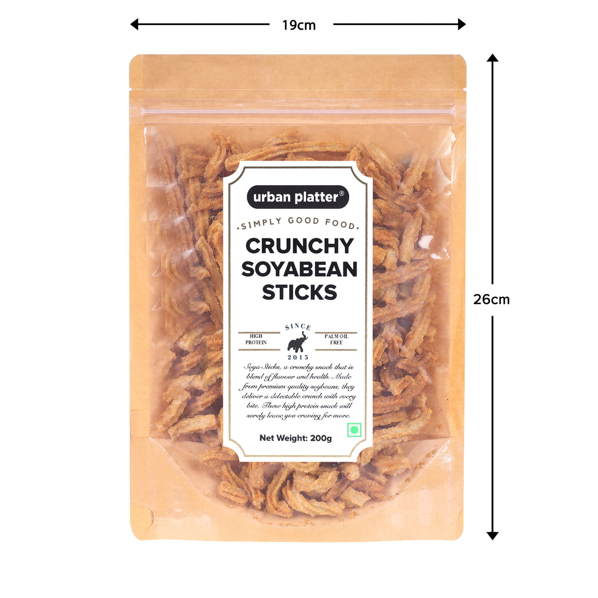 Urban Platter Crunchy Soyabean Sticks, 200g [ Soya Chakli, High Protein, Delicious Snack]