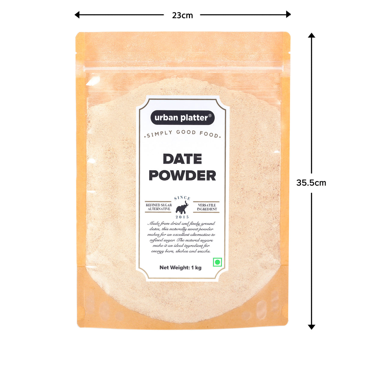 Urban Platter Dried Date Powder, 1kg (Super-Fine Kharek Powder | Perfect Sweetener | Free-flowing | Date Sugar)