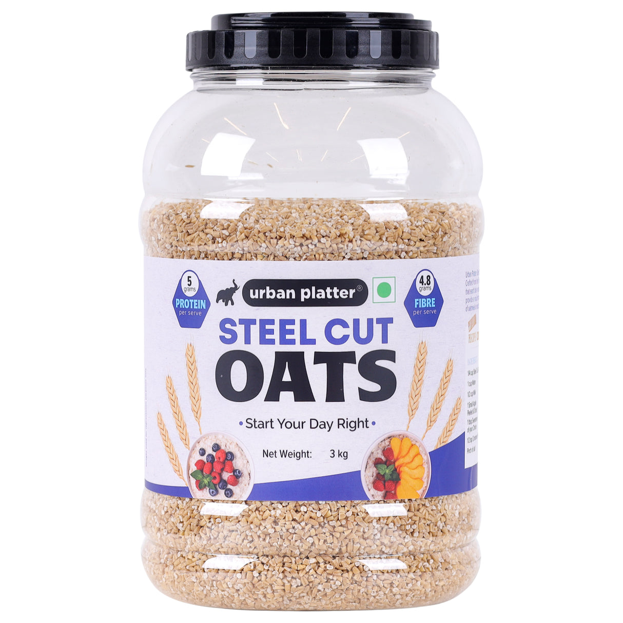 Urban Platter Steel Cut Oats Jar, 3Kg