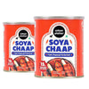 Soya Chaap in Brine, 800g (Pack of 2)(Canned | Chunks on Stick | Drained Weight - 500g, Rich in Plant Protein| Soy Chap)