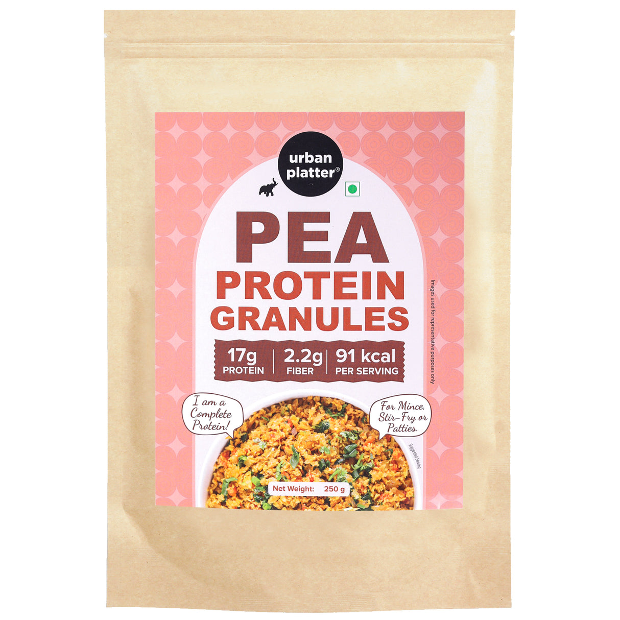 Urban Platter Pea Protein Granules, 250 g (Plant Based Protein | Additive Free | High in Protein)