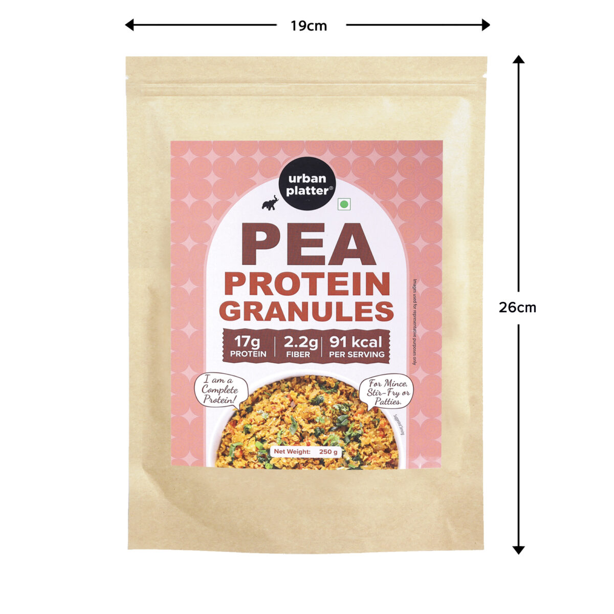 Urban Platter Pea Protein Granules, 250 g (Plant Based Protein | Additive Free | High in Protein)