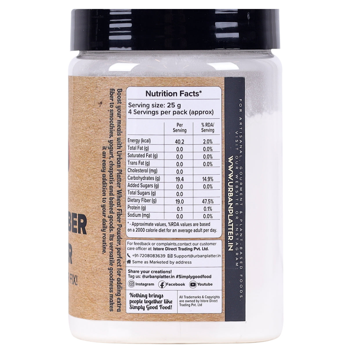 Urban Platter Wheat Fiber Powder, 100g