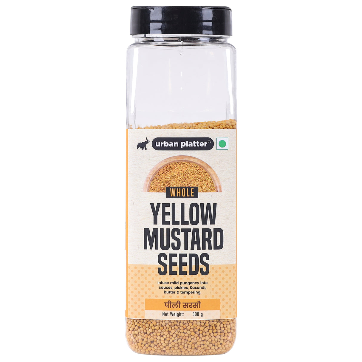 Urban Platter Whole Yellow Mustard Seeds (Sarson), 500g