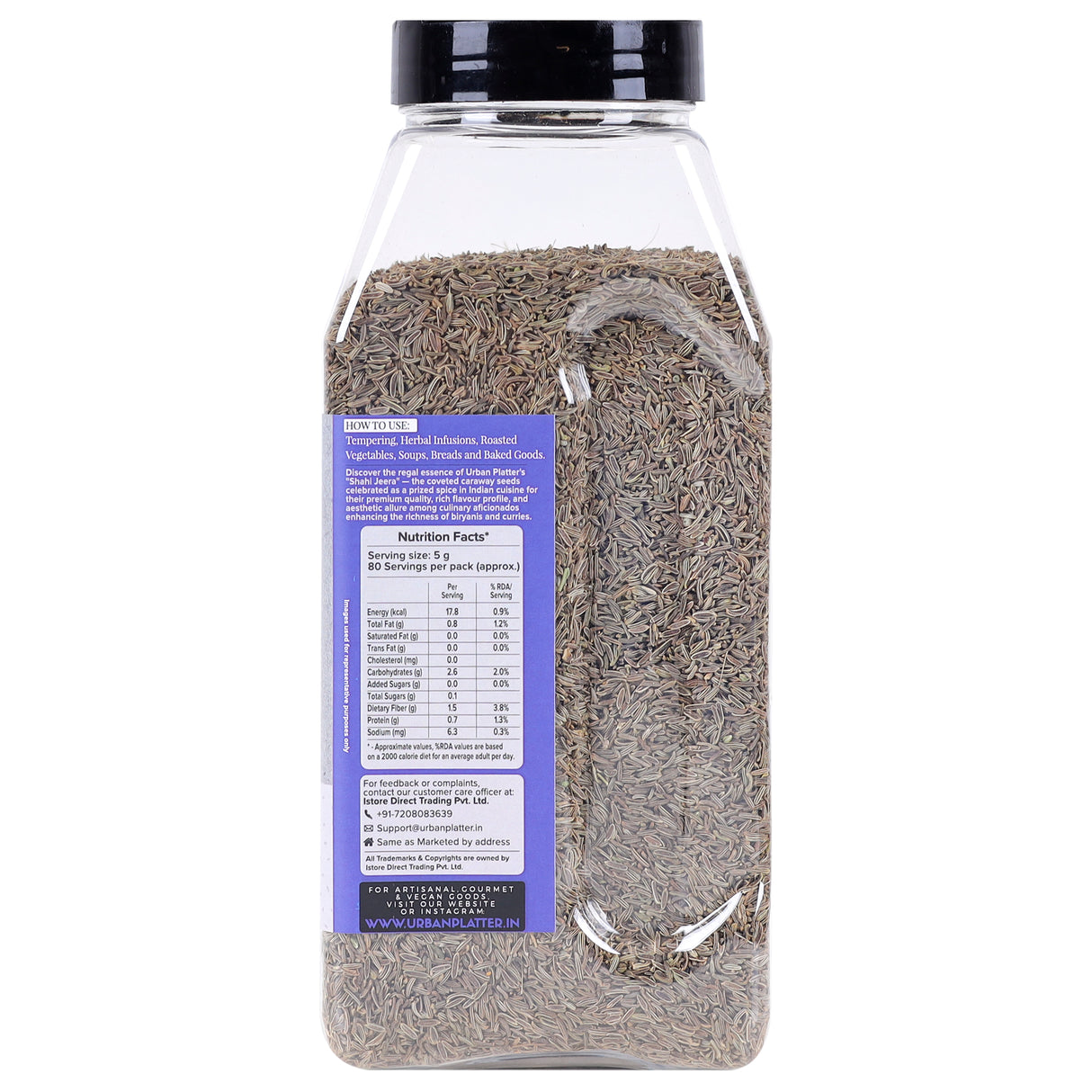 Urban Platter Whole Shahi Jeera, 400g (Shahi Jeera | Whole spices | Caraway seeds | Indian Khada Masala)