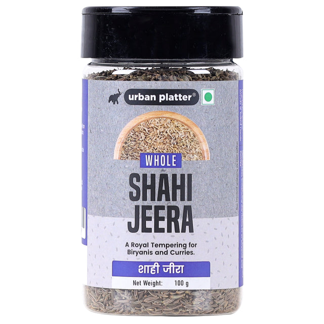 Urban Platter Whole Shahi Jeera, 100g (Shahi Jeera | Whole spices | Caraway seeds | Indian Khada Masala) - front pack