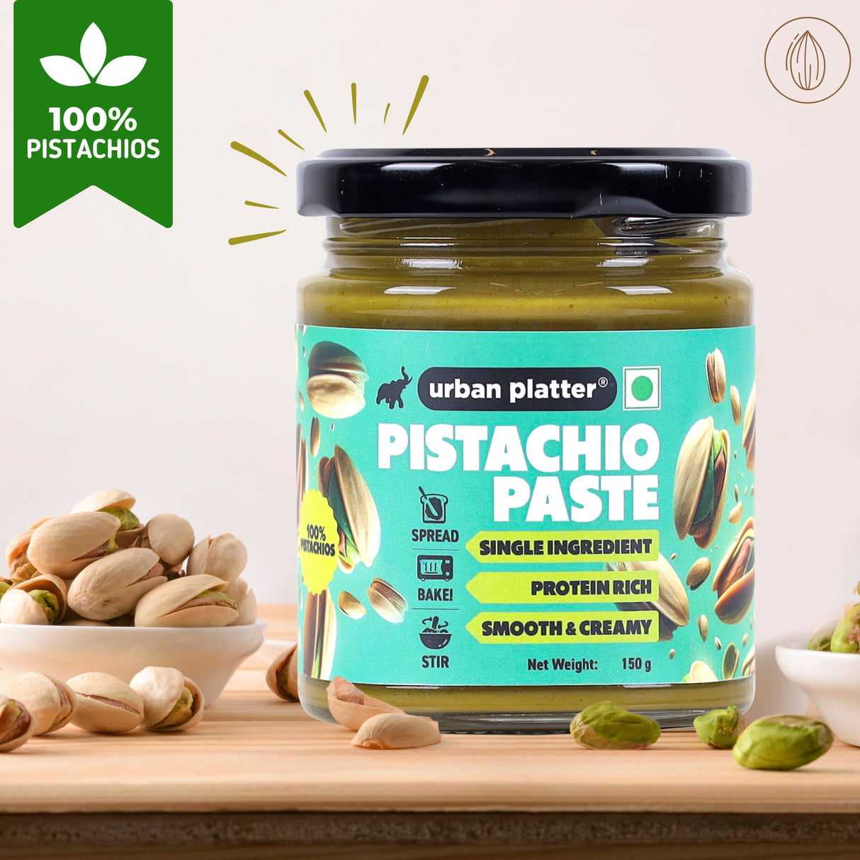 Urban Platter Pishori Pistachio Paste, 150g (Pure Pista Butter)