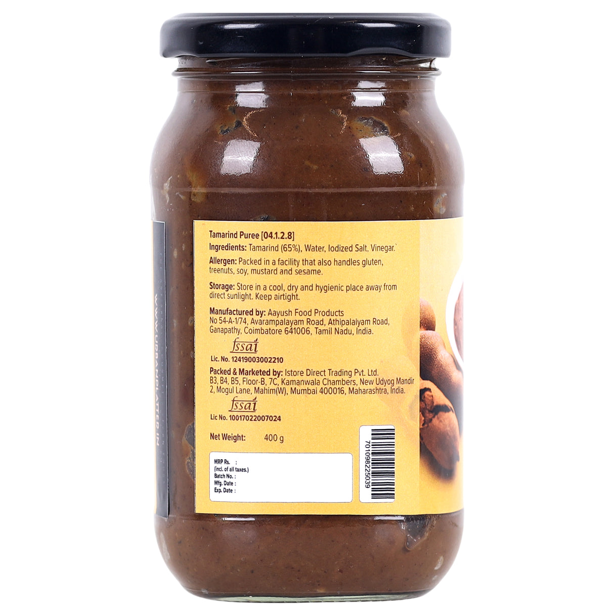 Urban Platter Pure Concentrated Malabar Tamarind Paste, 400g (Ready to use Imli Paste, free from Seeds and Fiber, Perfect for Sambar and Chutneys)