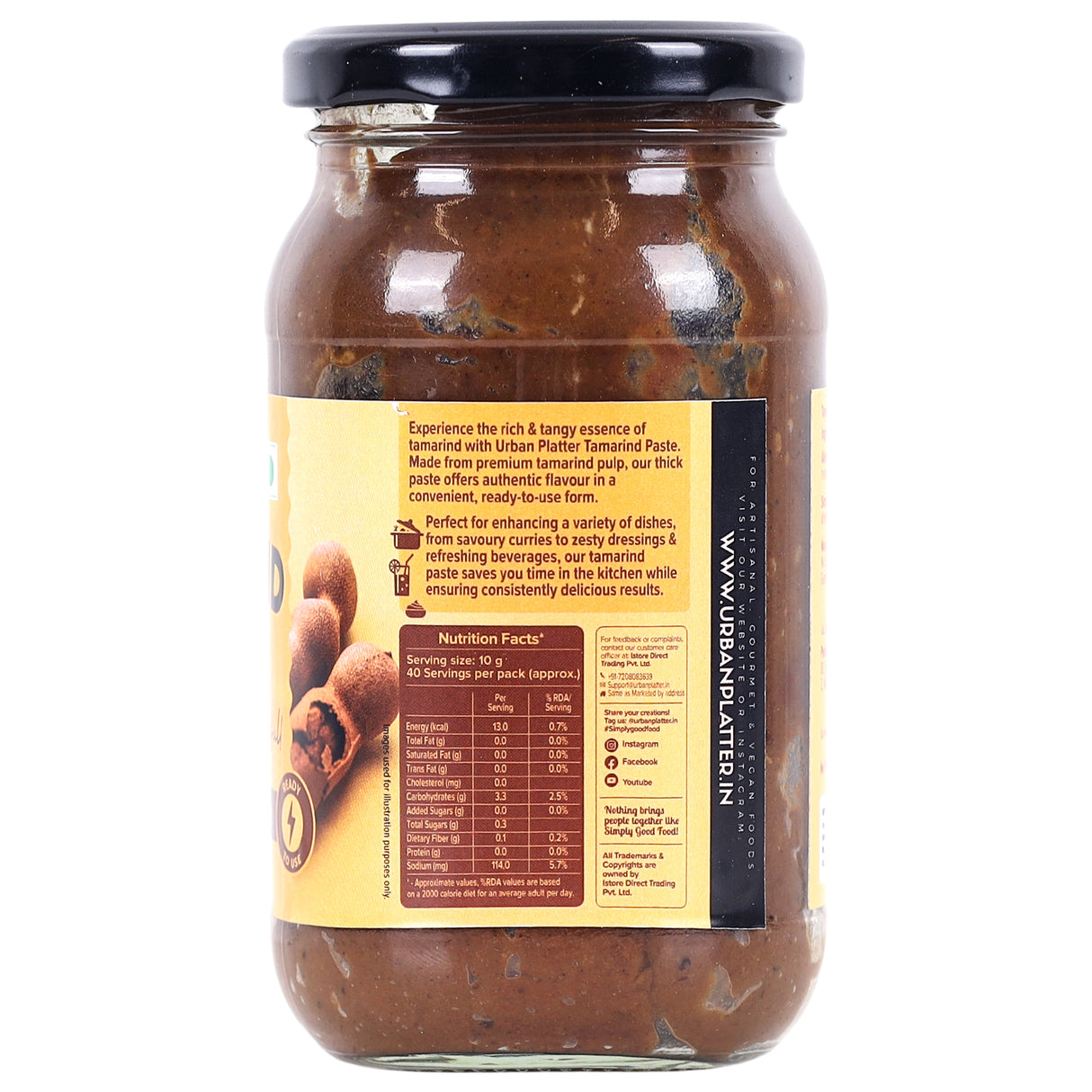 Urban Platter Pure Concentrated Malabar Tamarind Paste, 400g (Ready to use Imli Paste, free from Seeds and Fiber, Perfect for Sambar and Chutneys)