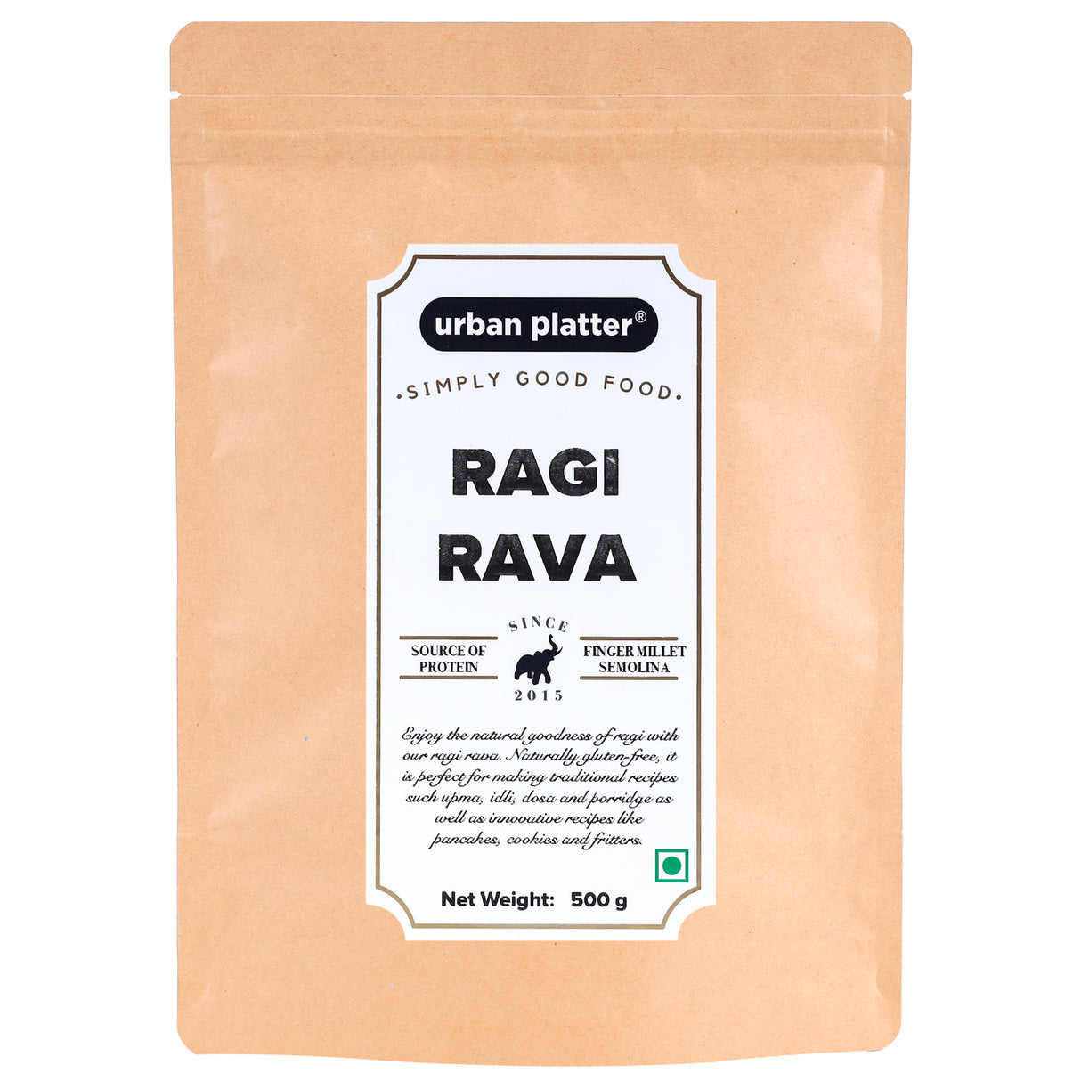 Urban Platter Ragi Rava, 500g (Finger Millet Semolina | Coarsely Ground | Millet Based | Breakfast Essential)