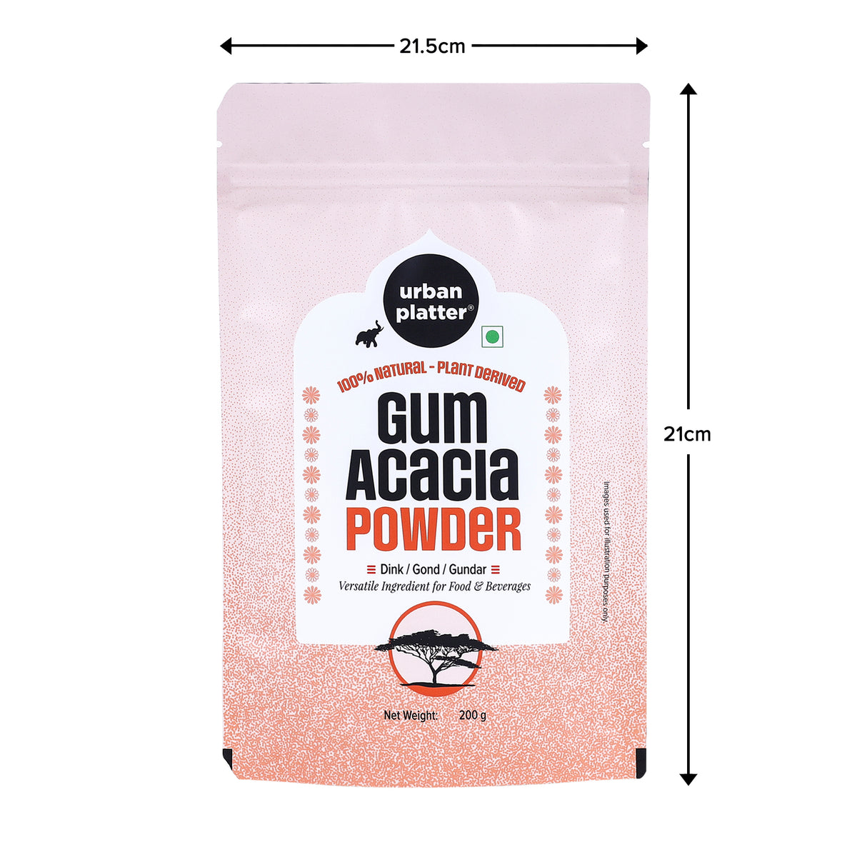 Urban Platter Gum Acacia Powder, 200g (Dink, Gond, Gunder)