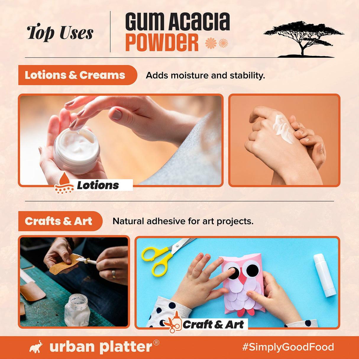 Urban Platter Gum Acacia Powder, 200g (Dink, Gond, Gunder)