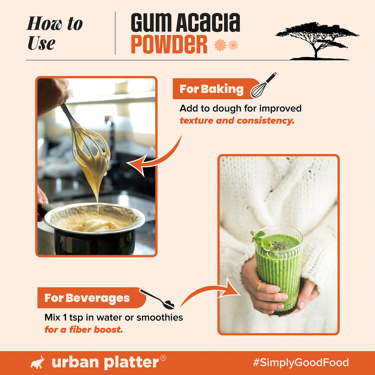 Urban Platter Gum Acacia Powder, 200g (Dink, Gond, Gunder)