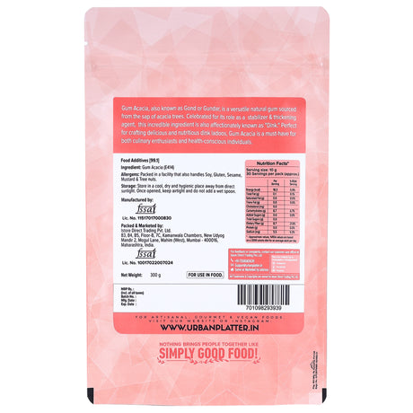 Gum Acacia Powder, 300g (Natural Dink Gond Gunder, Prebiotic Fibre, Baking Binder, Natuarally Gluten Free)
