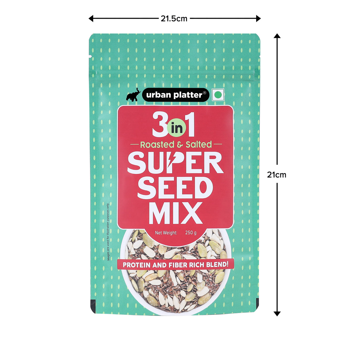 Urban Platter 3-in-1 Super Seed Mix, 250g (Roasted and Salted | Sunflower | Pumpkin | Flax Seed)