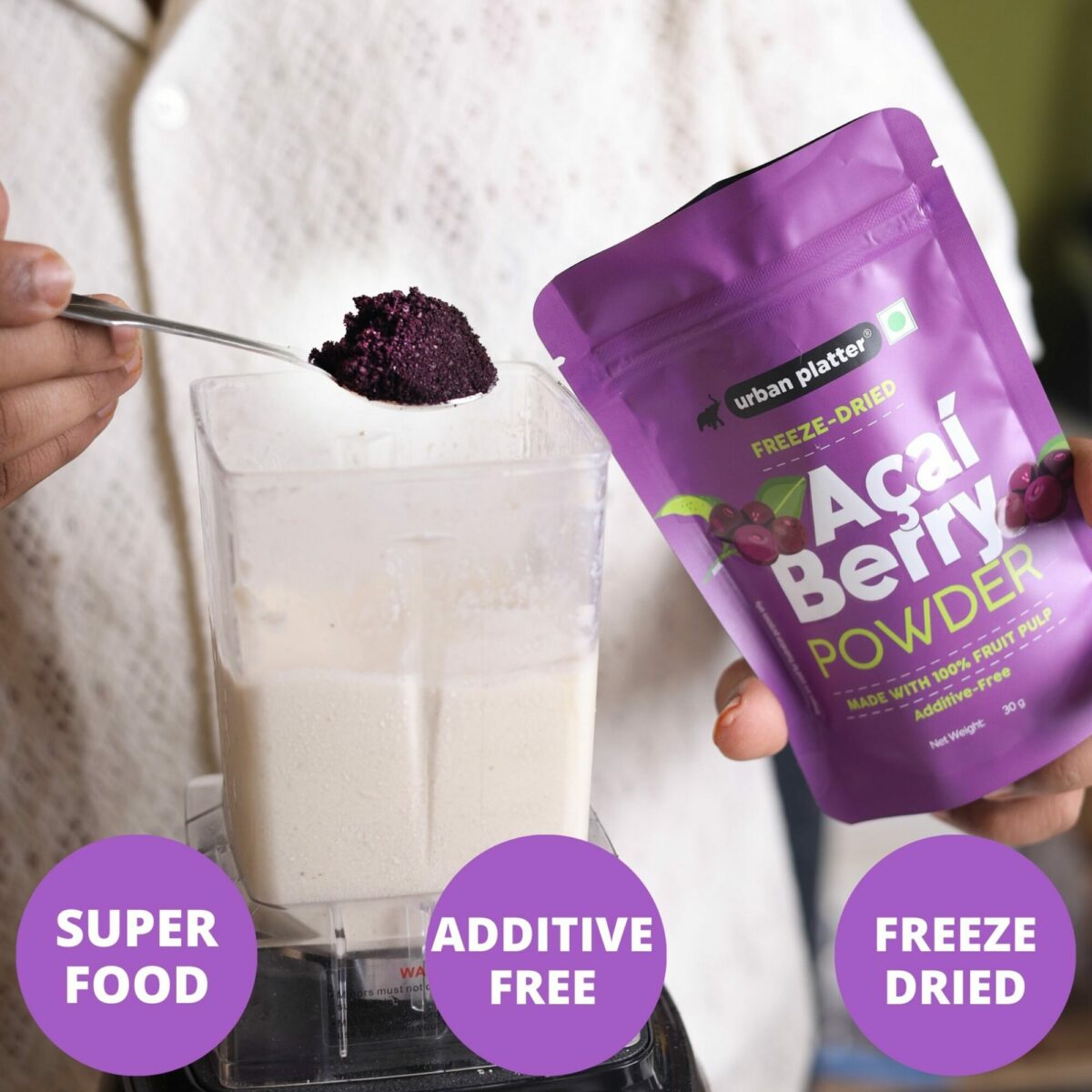 Urban Platter Acai Berry Powder, 30g (Additive Free | Superfood | Freeze Dried)