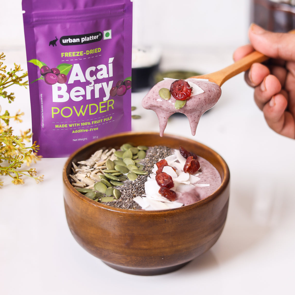 Urban Platter Acai Berry Powder, 30g (Additive Free | Superfood | Freeze Dried)