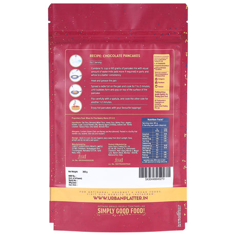 Urban Platter Chocolate Pancake Mix, 300g (Refined Flour free | Instant Mix | Breakfast Essential) - product image 2