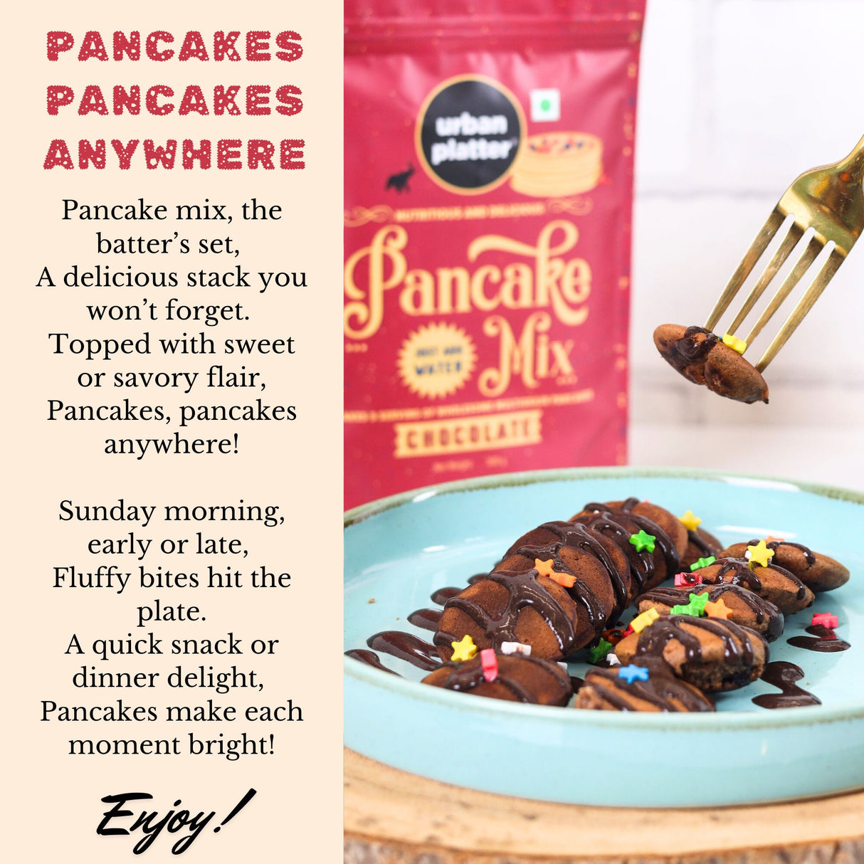 Urban Platter Chocolate Pancake Mix, 300g (Refined Flour free | Instant Mix | Breakfast Essential) - product image 6