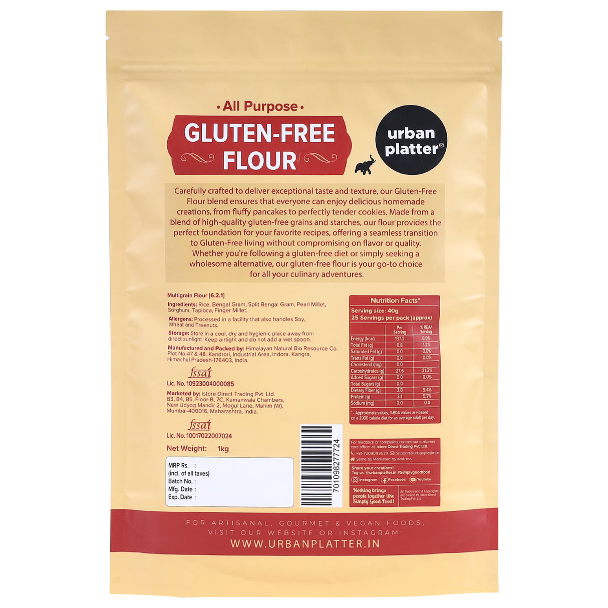 Urban Platter All Purpose Gluten-Free Flour, 1kg