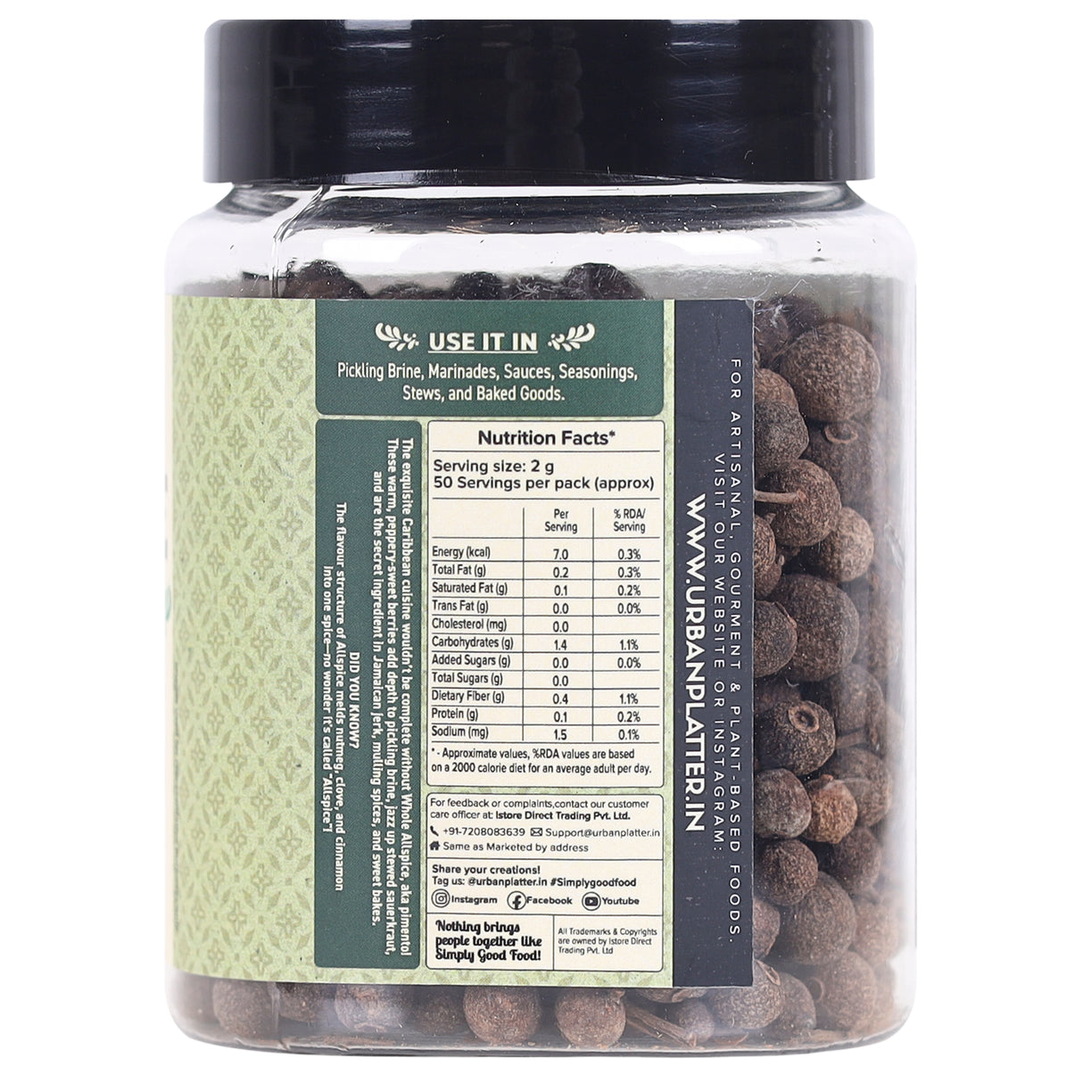Urban Platter Whole Allspice, 100g [Jamaica pepper | Kabab-chini | Magic Spice]