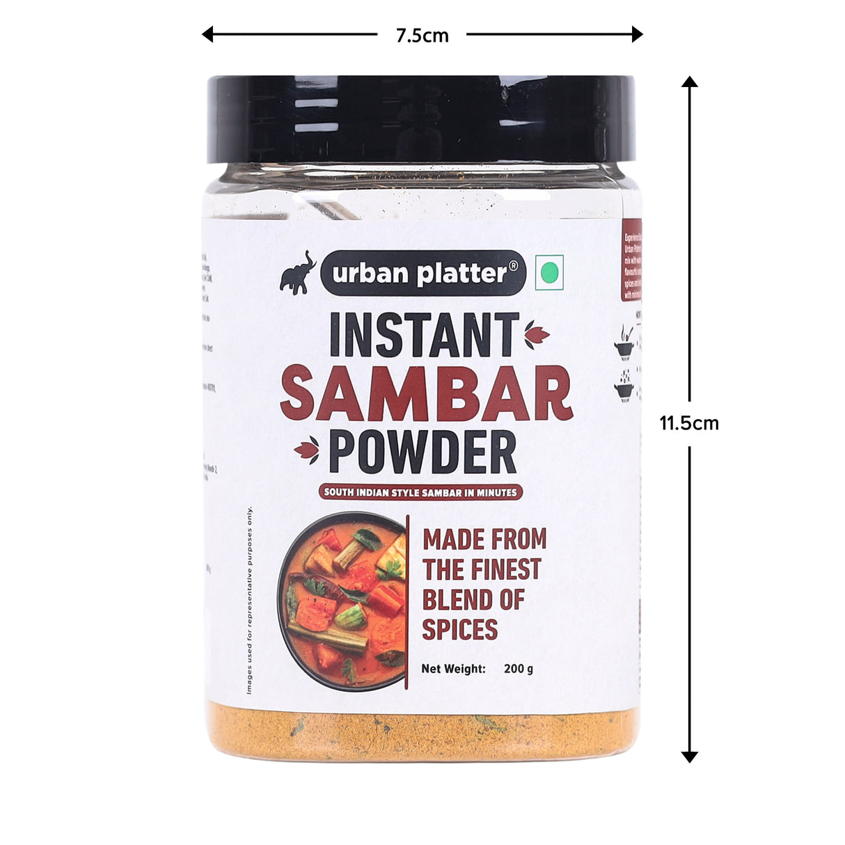 Urban Platter South Indian Style Instant Sambar Powder, 200g / 7oz [Lentil-based Vegetable Stew, Just Add Water & Cook]