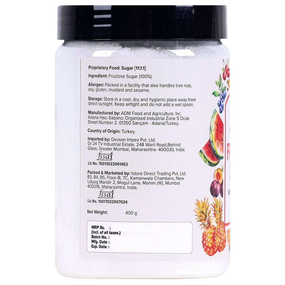 Urban Platter Pure Fructose Sugar, 400g / 14.11oz [Fruit-based, Finely Granulated & Free-flowing Sugar]