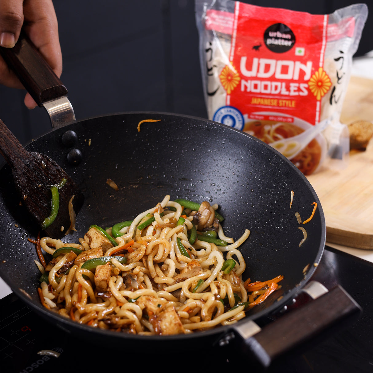 Urban Platter Thick Udon Noodles, 400g (2N x 200g | Ready to Use | Use in Ramen and Stir Fries)