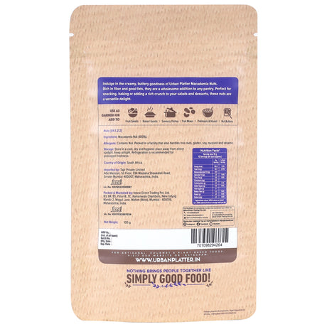 Urban Platter Bold and Exotic Macadamia Nuts, 100g (Grade A, Premium Quality, Crunchy, perfect for guilt-free snacking)