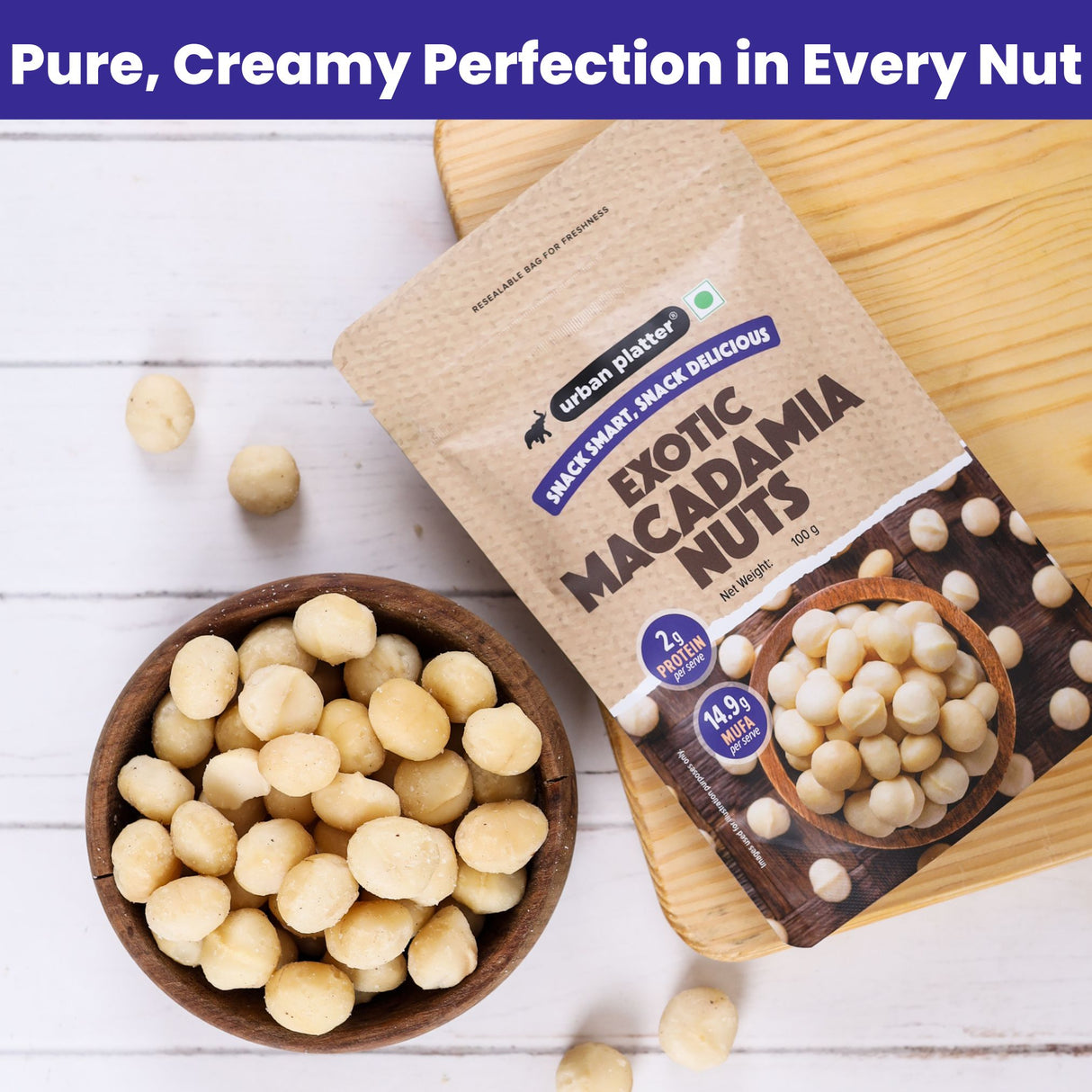 Urban Platter Bold and Exotic Macadamia Nuts (Grade A, Premium Quality, Crunchy, perfect for guilt-free snacking)