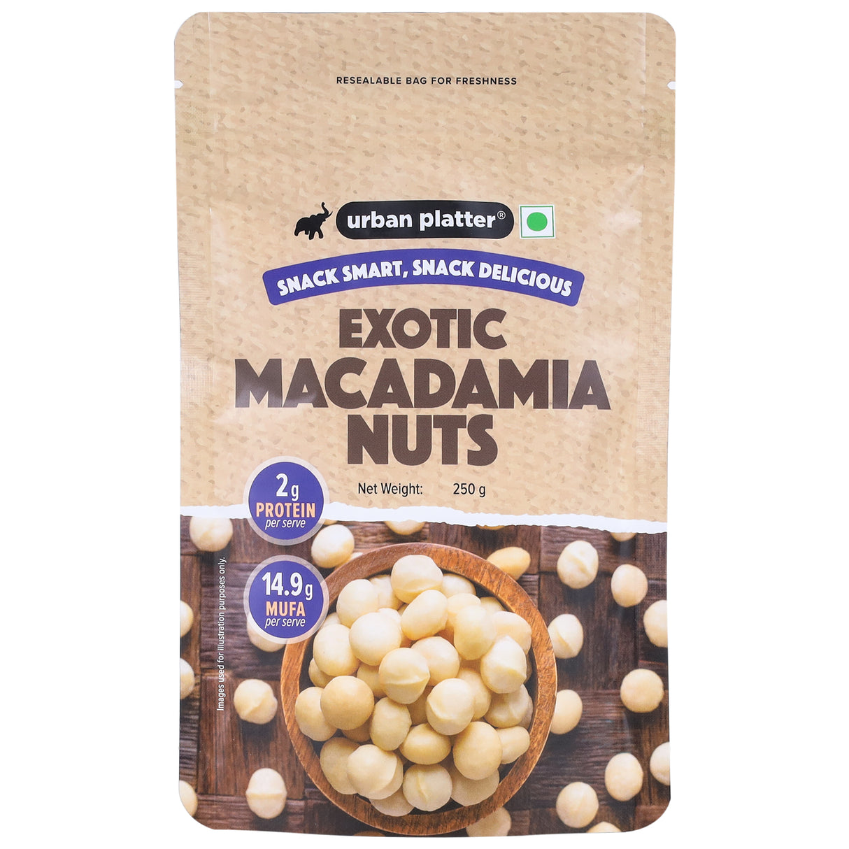 Urban Platter Bold and Exotic Macadamia Nuts (Grade A, Premium Quality, Crunchy, perfect for guilt-free snacking)