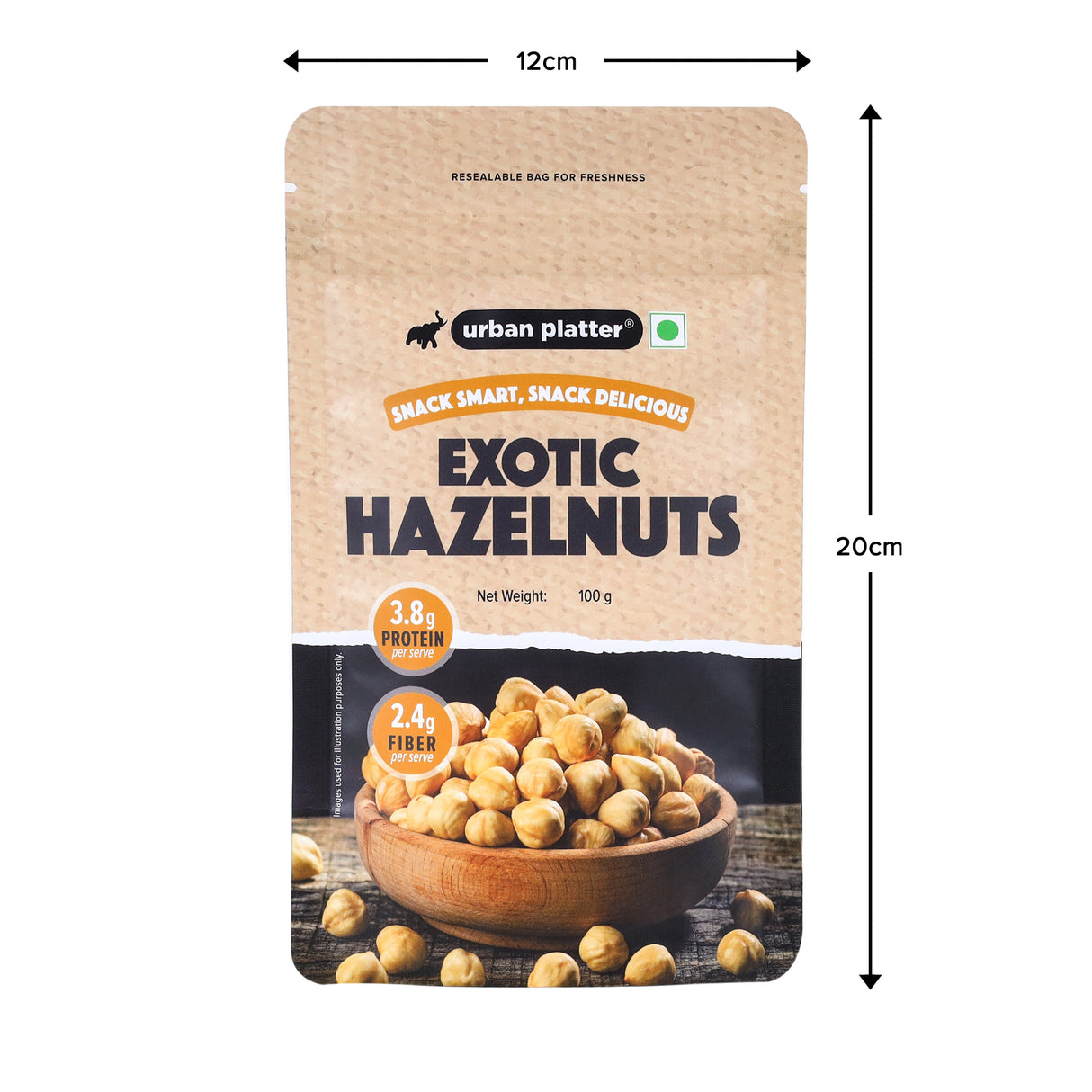 Urban Platter Exotic Hazelnut Kernels, 100g (Protein & Fibre-Rich | Nutrient-Dense | Perfect for Snacking & Desserts)