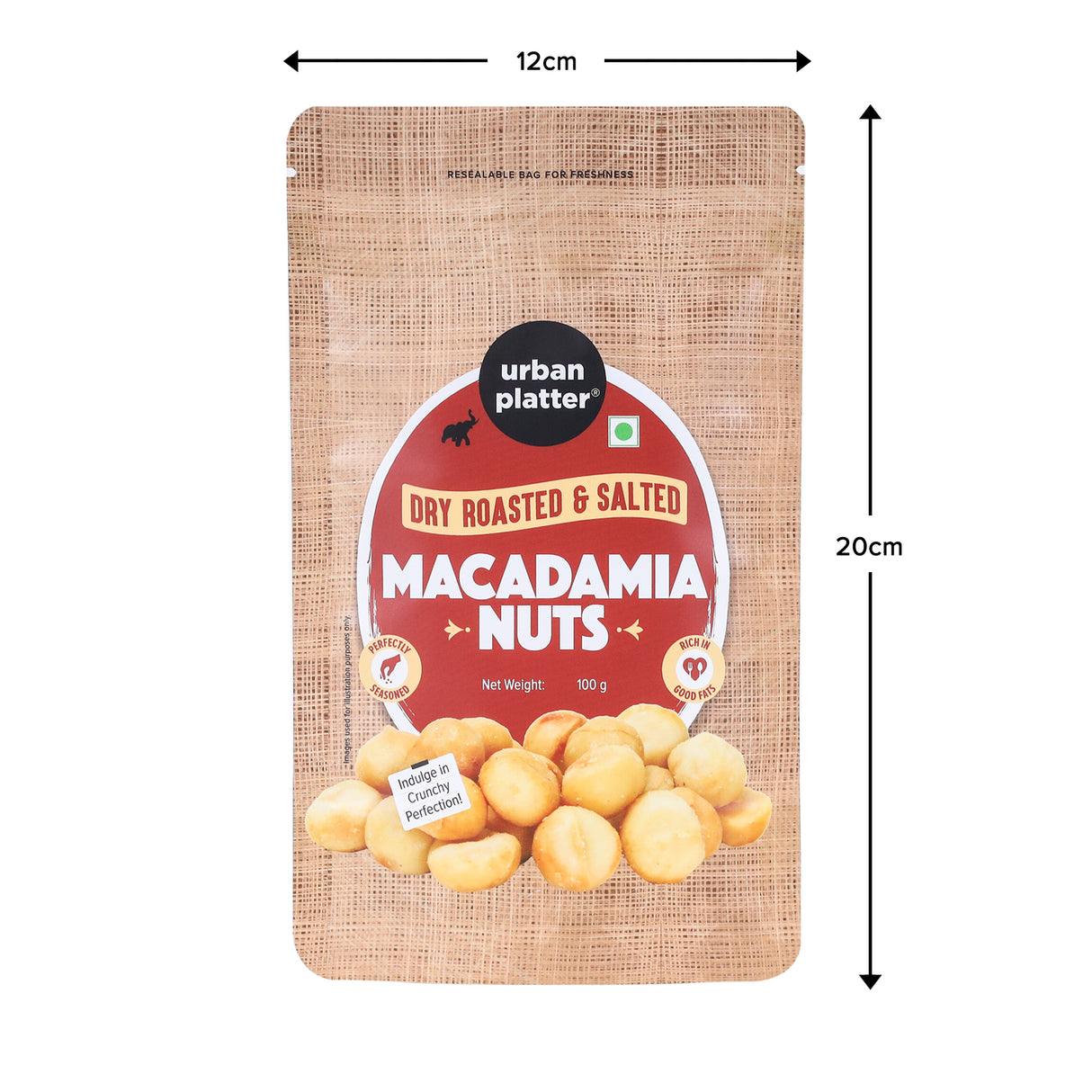 Urban Platter Roasted Salted Macadamia Nuts, 100g (Crunchy | Guilt-Free Snacking | Salted to Perfection)