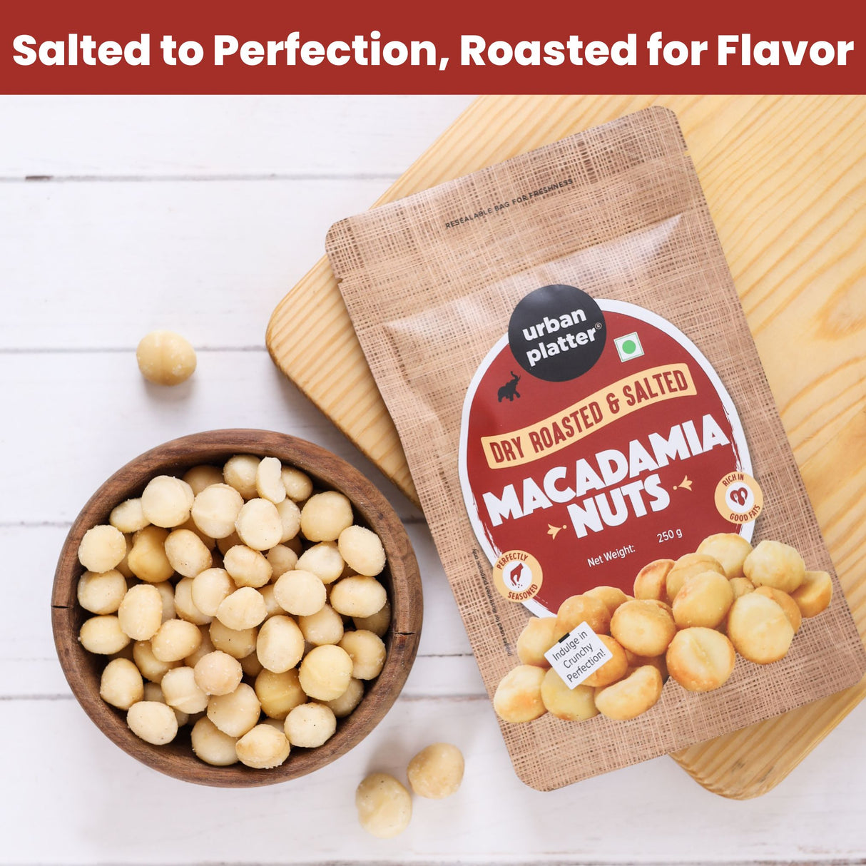 Urban Platter Sea Salt Dry-Roasted Macadamia Nuts, 250g
