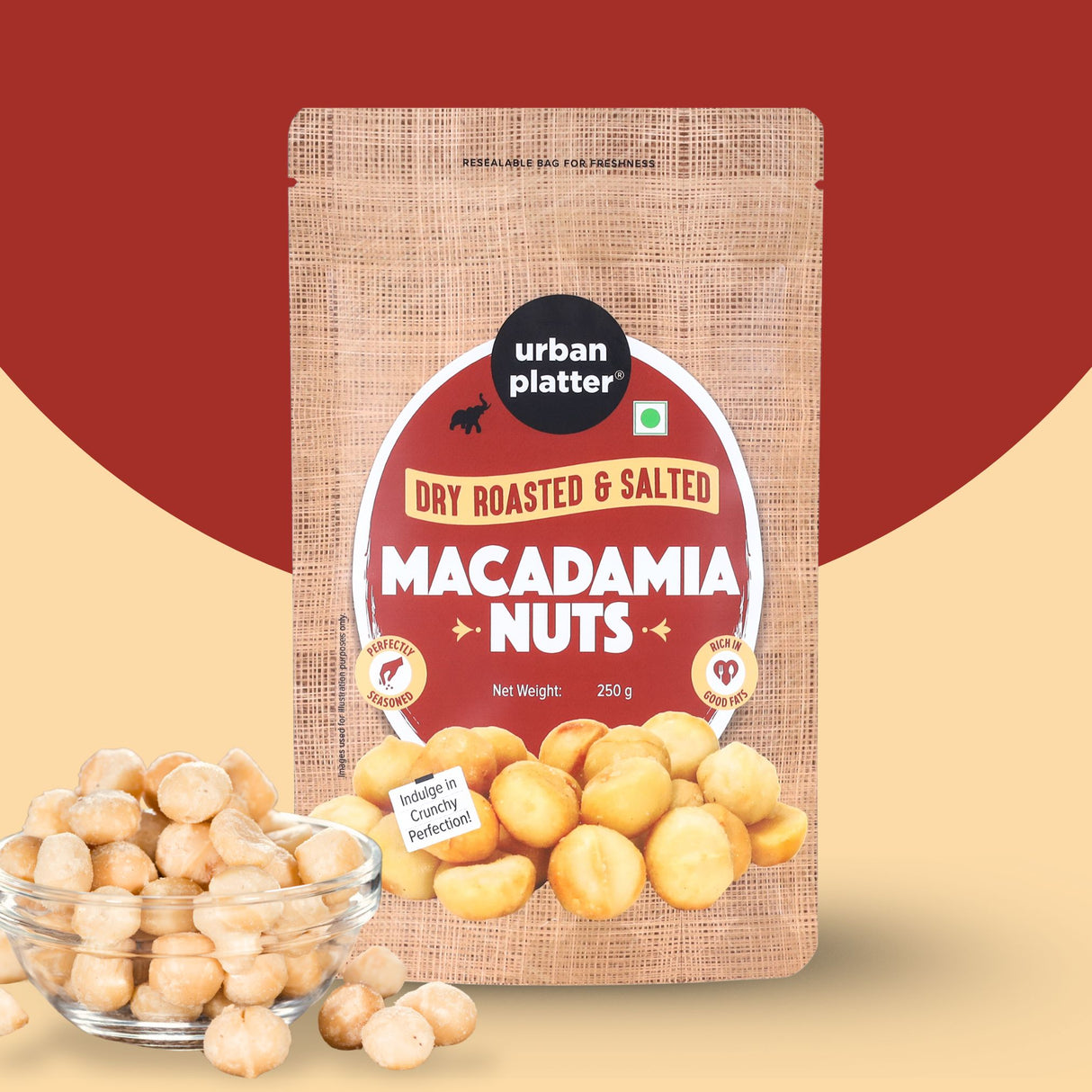 Urban Platter Sea Salt Dry-Roasted Macadamia Nuts, 250g