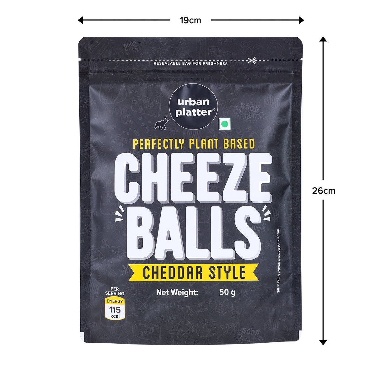Urban Platter Cheese Balls, 50g (Cheddar Flavour | Plant-Based Snack) - product image 6