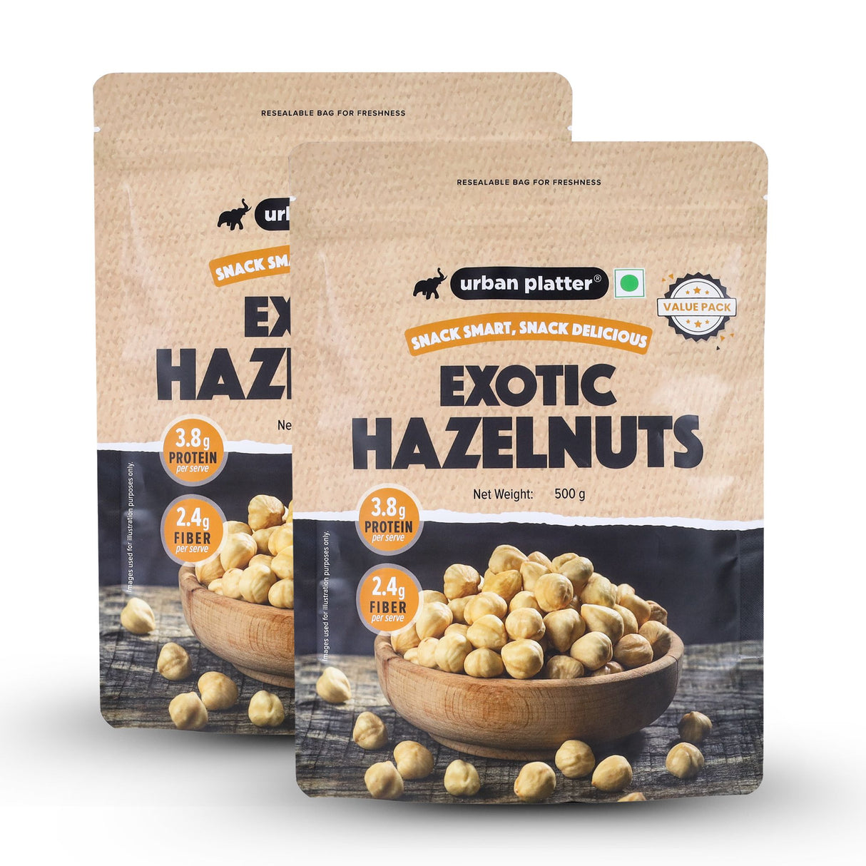 Urban Platter Exotic Hazelnut Kernels, 1Kg (Protein & Fibre-Rich | Nutrient-Dense | Perfect for Snacking & Desserts)